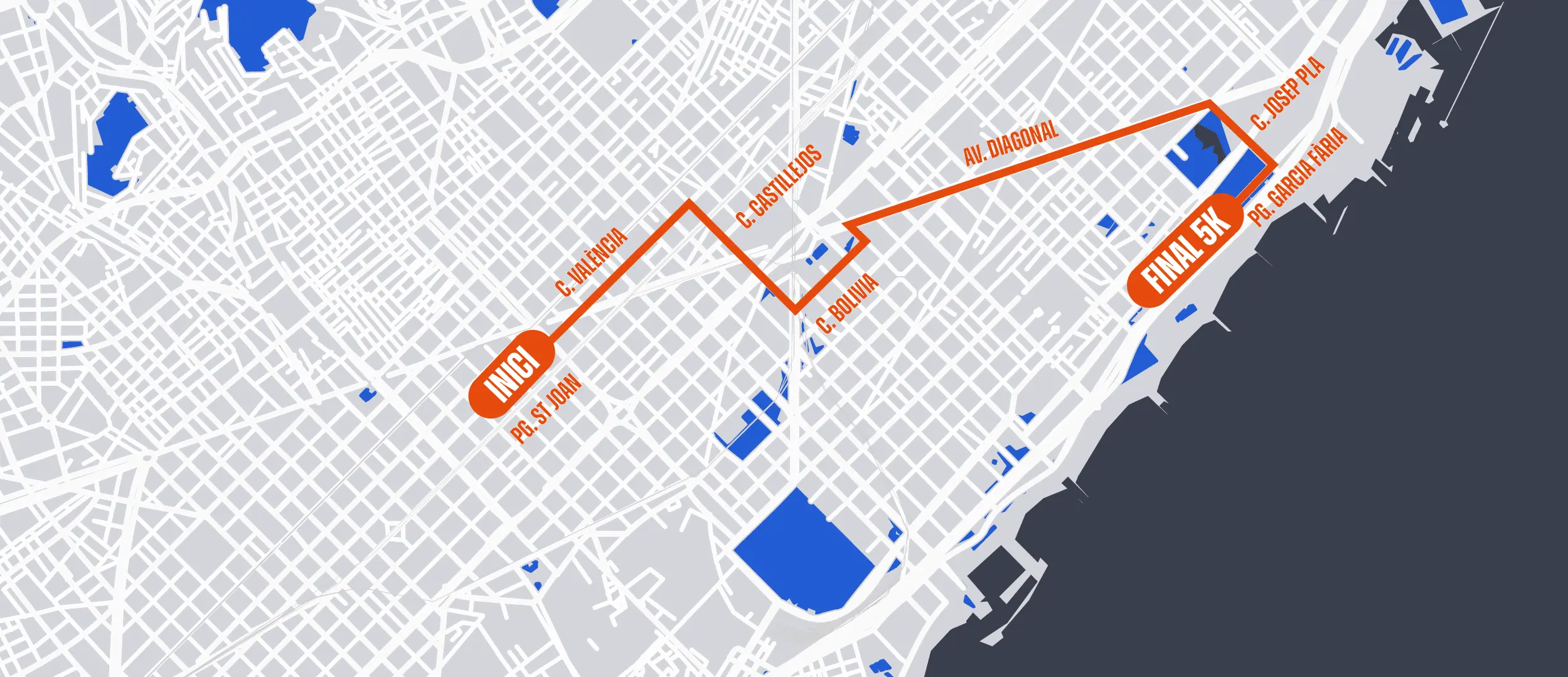 Cursa Diagonal DiR Guàrdia Urbana 2026 by Olistic: recorrido de 5K